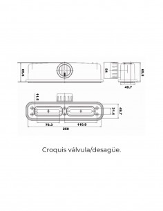Válvula/desagüe para modelo COVEN de ProBath 2