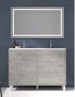 Mueble lavabo doble seno incluido cemento