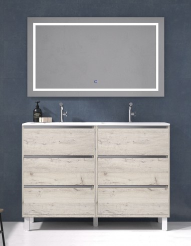 Mueble lavabo doble seno incluido decapé