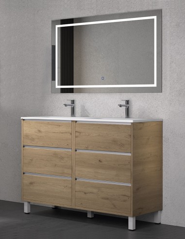 Mueble lavabo doble seno incluido gold