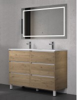 Mueble lavabo doble seno incluido gold