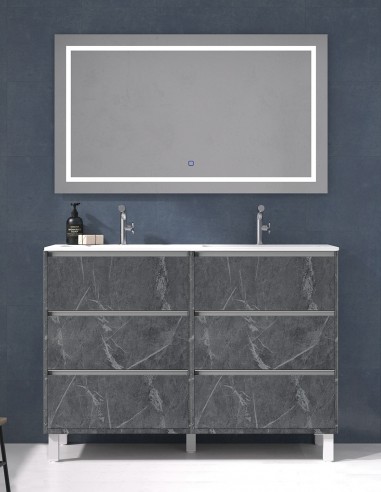 Mueble lavabo doble seno incluido marquina