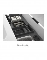 Mueble con detalles negros 3 cajones detalle cajon