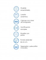 Mueble lavabo doble seno incluido datos