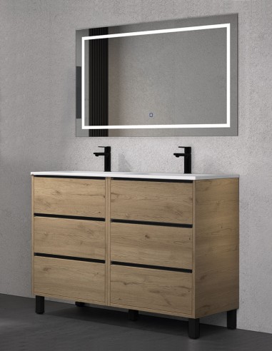 Mueble lavabo doble seno 6 cajones gold