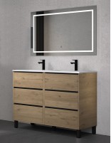 Mueble lavabo doble seno 6 cajones gold