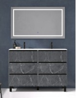 Mueble lavabo doble seno 6 cajones marquina