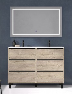 Mueble lavabo doble seno 6 cajones modelo VERSO 2