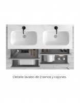 Mueble lavabo doble seno 6 cajones detalle lavabo