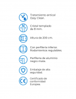 Mampara de ducha negra con perfil inferior datos