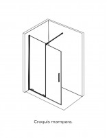 Mampara de ducha negra a hueco abierto croquis