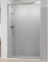 Mampara ducha fijo y correderas modelo MIÑO cromo de Bathplus