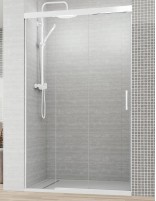 Mampara ducha fijo y correderas blanca modelo MIÑO de Bathplus