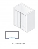 Mampara ducha acero negra croquis