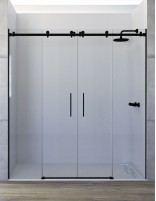 Mampara ducha acero negra modelo Pira Black Line de Seviban