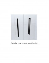 Mampara ducha acero negra detalle tiradores