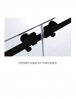 Mampara ducha acero negra detalle guia