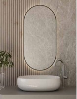 Espejo ovalado negro con led modelo Freddie