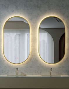 Espejo ovalado dorado modelo Tokyo de Led Imex 2
