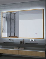 Espejo rectangular acero inoxidable dorado modelo CALIFORNIA de LED Imex