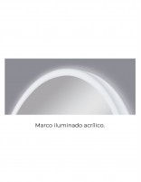 Espejo ovalado marco iluminado detalle marco