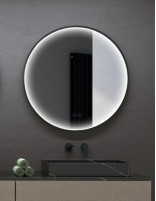 Espejo redondo marco negro