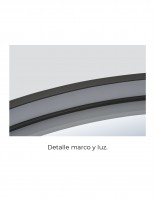 Espejo redondo marco negro detalle marco