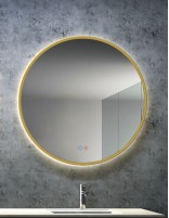 Espejo led redondo oro cepillado modelo Fun de Led Imex