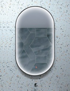 Espejo ovalado marco negro modelo RIO 2