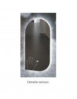 Espejo led sensor de movimiento detalle sensor