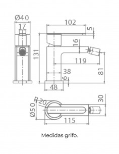 Grifo de bidet negro modelo Roma de Imex 2