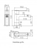Grifo de bidet negro croquis