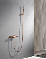 Kit grifería ducha oro rosa termostática