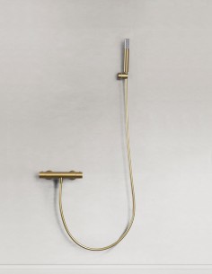 Kit grifería ducha oro termostática modelo Monza de Imex