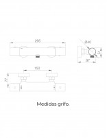 Kit grifería ducha termostática croquis