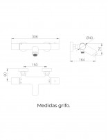 Kit grifería bañera y ducha termostático croquis