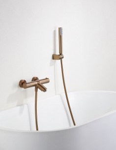 Kit grifería bañera y ducha oro termostático modelo Monza de Imex 2