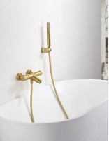 Kit grifería bañera y ducha oro termostático modelo Monza de Imex