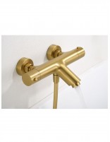 Kit grifería bañera y ducha oro termostático detalle