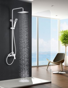 Columna de ducha blanco mate