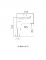 Grifo de lavabo blanco mate medidas