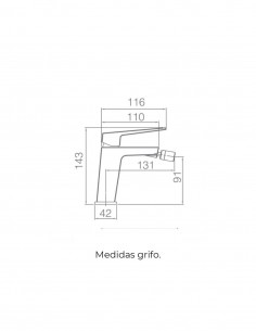 Grifo oro cepillado bidé modelo Art de Imex 2