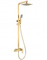 Columna de ducha cuadrada oro cepillado
