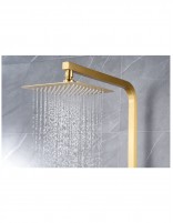 Columna de ducha cuadrada oro cepillado rociador