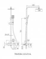 Columna de ducha cuadrada croquis