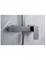 Columna de ducha cuadrada black gun metal detalle
