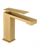 Grifo de lavabo cuadrado oro