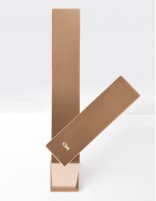 Grifo de lavabo cuadrado caño alto oro rosa maneta