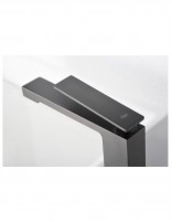 Grifo de lavabo cuadrado caño alto black gun metal