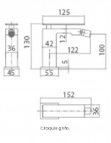 Grifo bidé cuadrado croquis